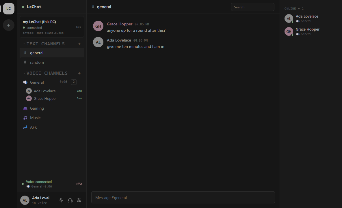 a text channel with messages